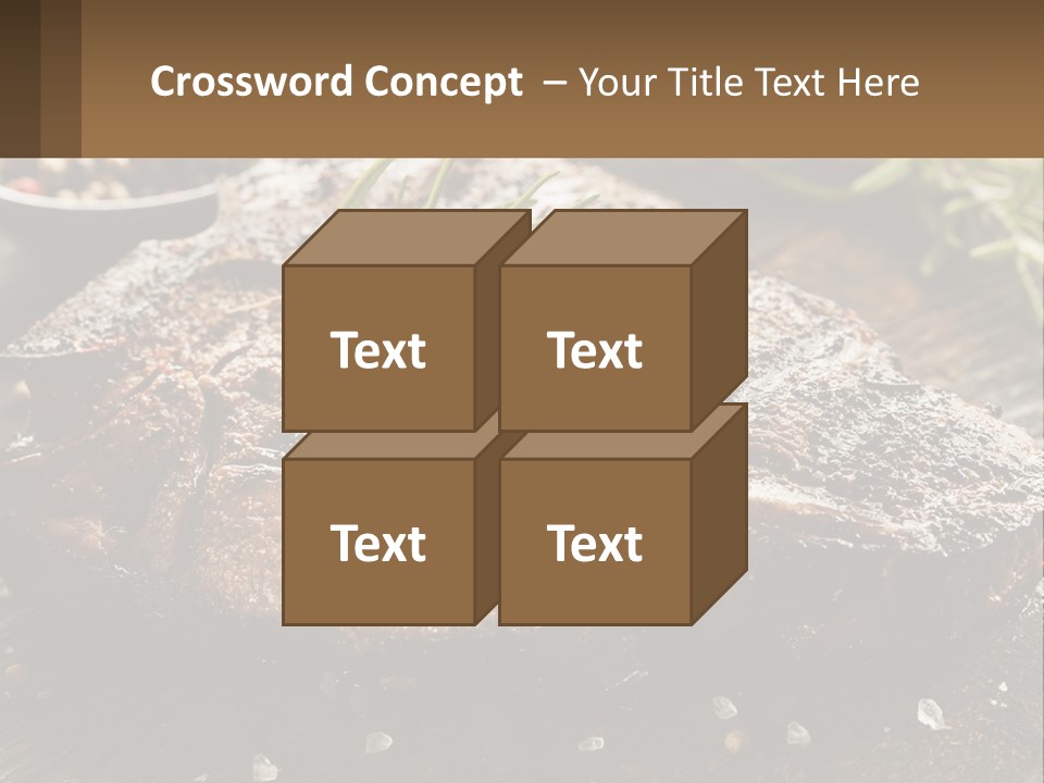 A Piece Of Steak With A Sprig Of Rosemary On Top Of It PowerPoint Template