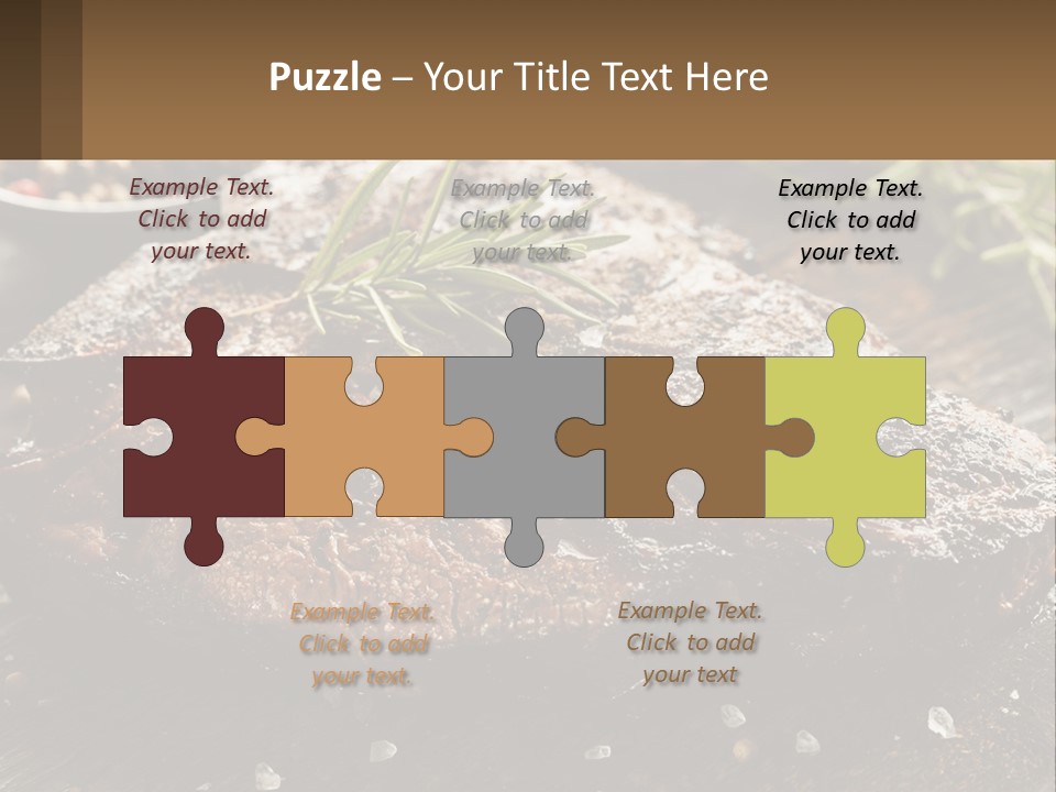 A Piece Of Steak With A Sprig Of Rosemary On Top Of It PowerPoint Template