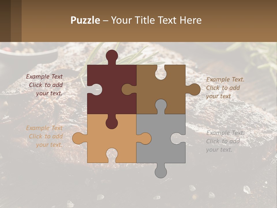 A Piece Of Steak With A Sprig Of Rosemary On Top Of It PowerPoint Template