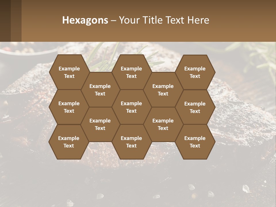 A Piece Of Steak With A Sprig Of Rosemary On Top Of It PowerPoint Template