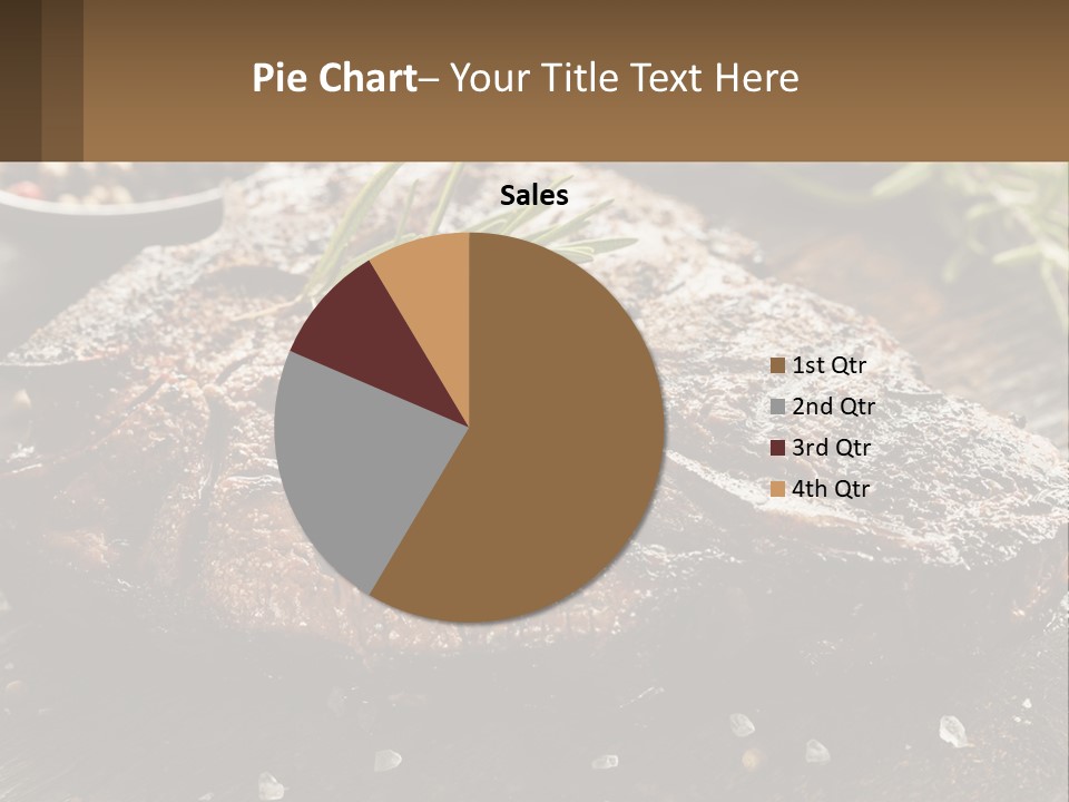 A Piece Of Steak With A Sprig Of Rosemary On Top Of It PowerPoint Template