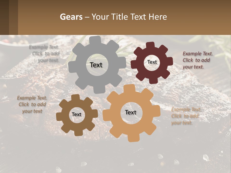 A Piece Of Steak With A Sprig Of Rosemary On Top Of It PowerPoint Template