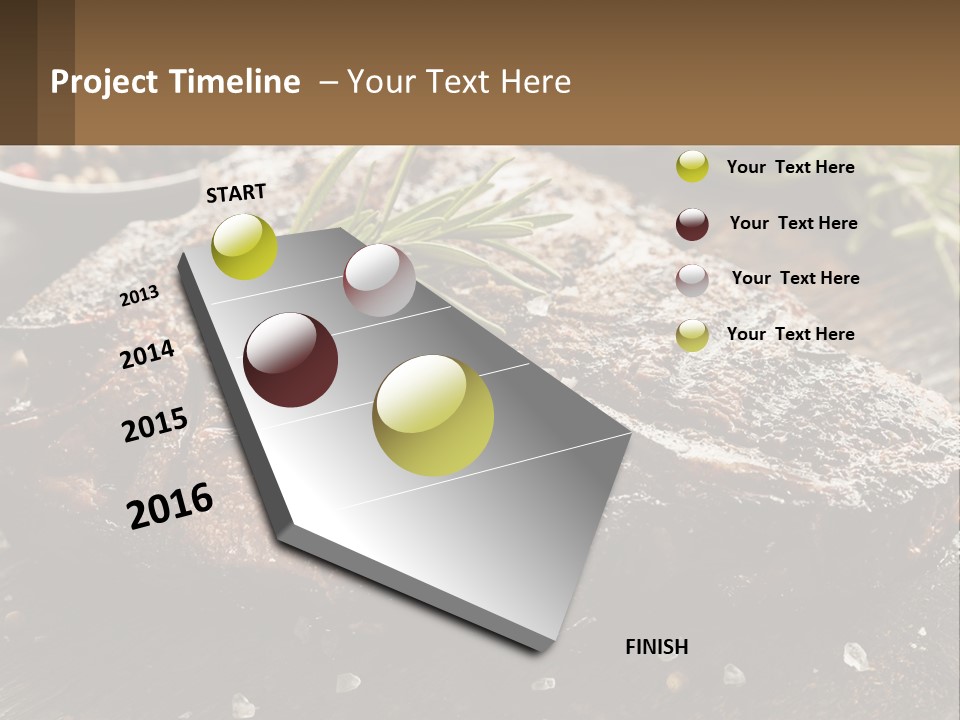 A Piece Of Steak With A Sprig Of Rosemary On Top Of It PowerPoint Template