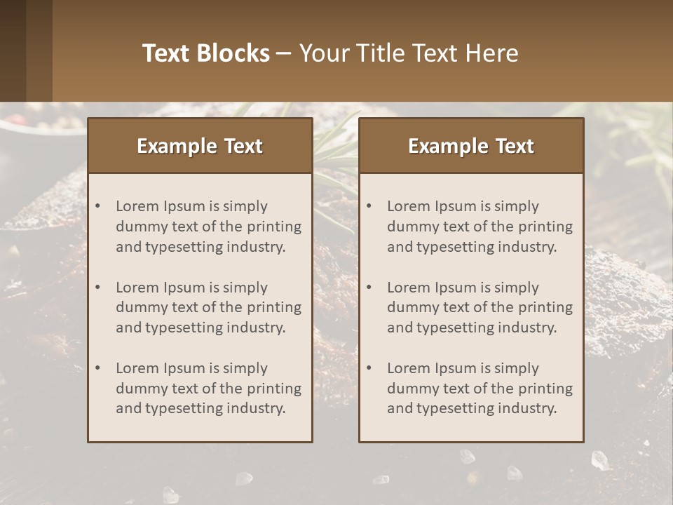 A Piece Of Steak With A Sprig Of Rosemary On Top Of It PowerPoint Template