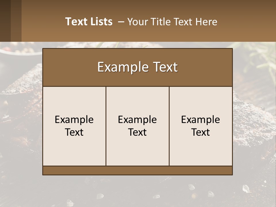 A Piece Of Steak With A Sprig Of Rosemary On Top Of It PowerPoint Template