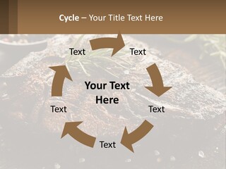 A Piece Of Steak With A Sprig Of Rosemary On Top Of It PowerPoint Template