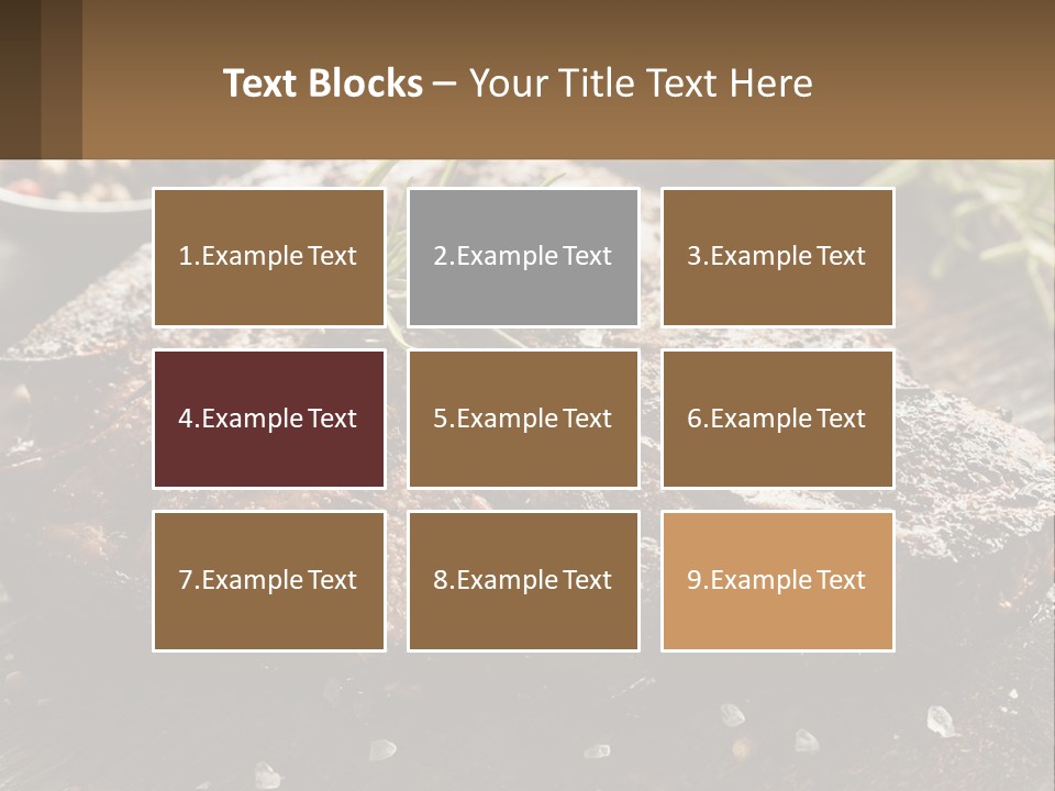 A Piece Of Steak With A Sprig Of Rosemary On Top Of It PowerPoint Template