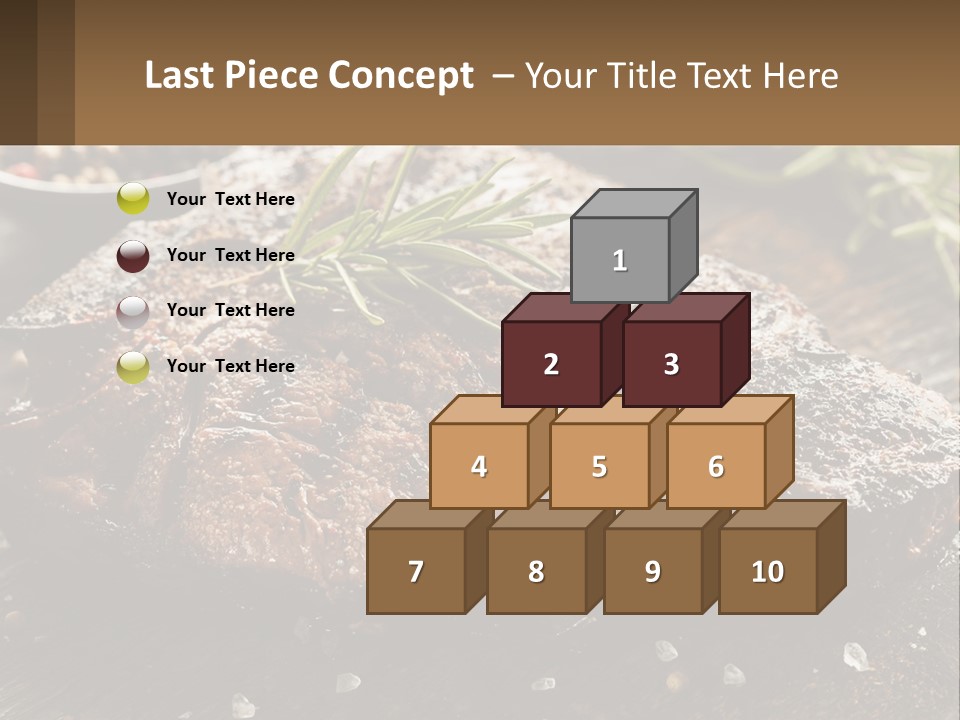 A Piece Of Steak With A Sprig Of Rosemary On Top Of It PowerPoint Template