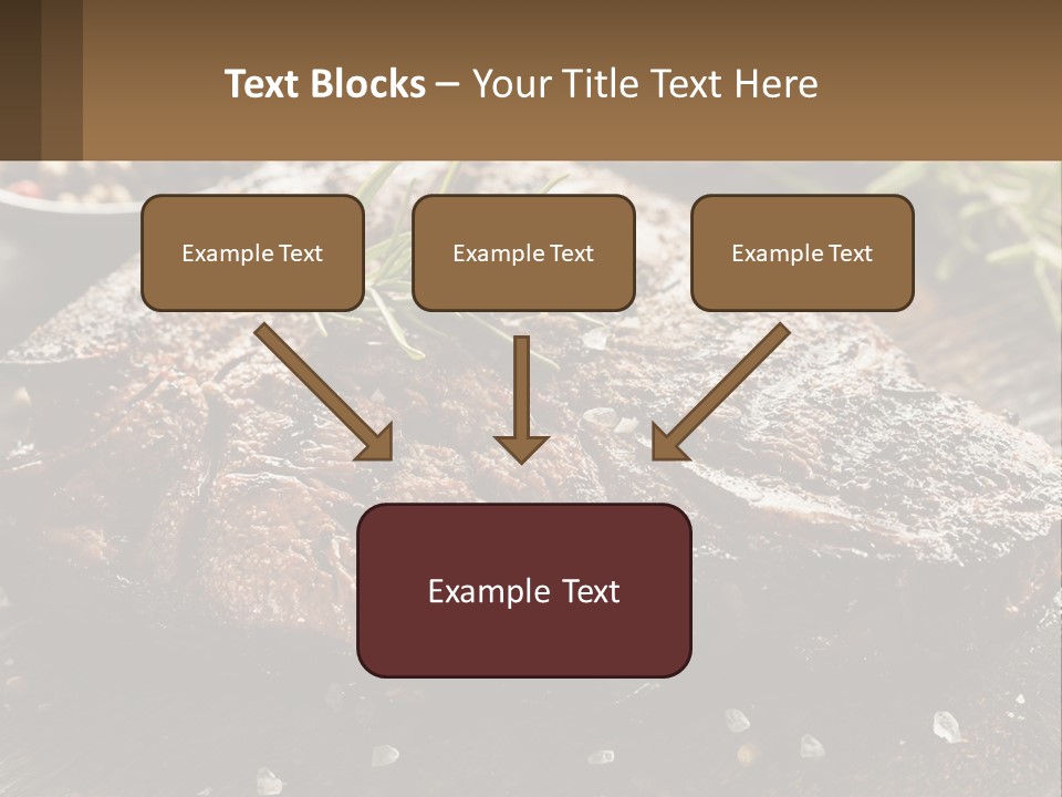 A Piece Of Steak With A Sprig Of Rosemary On Top Of It PowerPoint Template