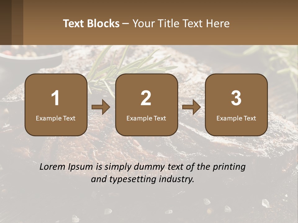 A Piece Of Steak With A Sprig Of Rosemary On Top Of It PowerPoint Template