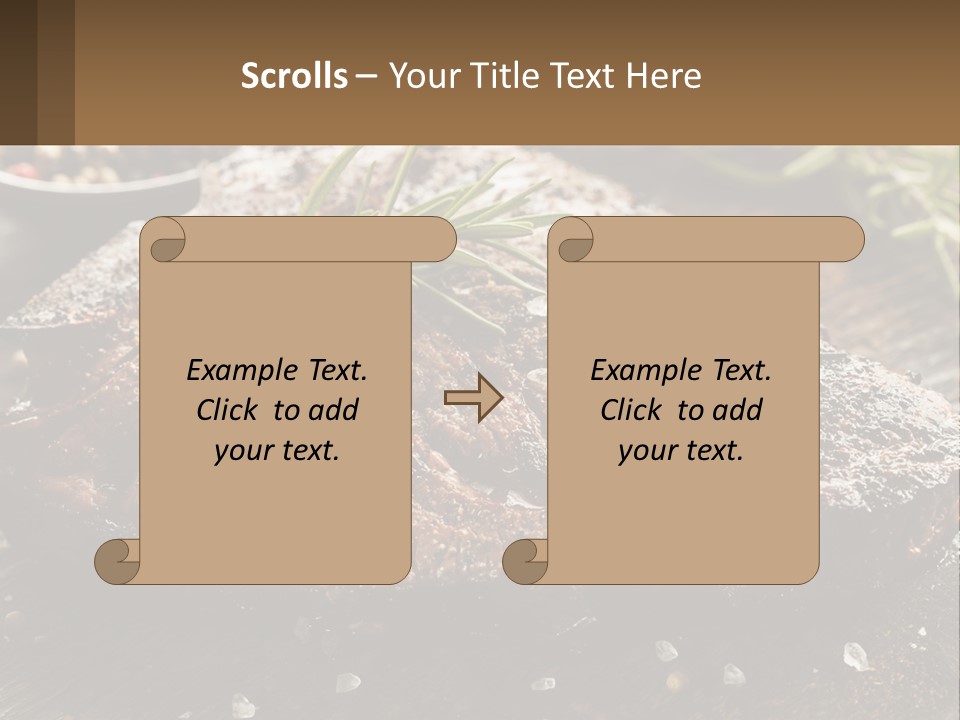 A Piece Of Steak With A Sprig Of Rosemary On Top Of It PowerPoint Template