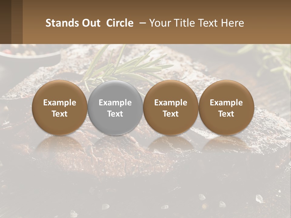 A Piece Of Steak With A Sprig Of Rosemary On Top Of It PowerPoint Template