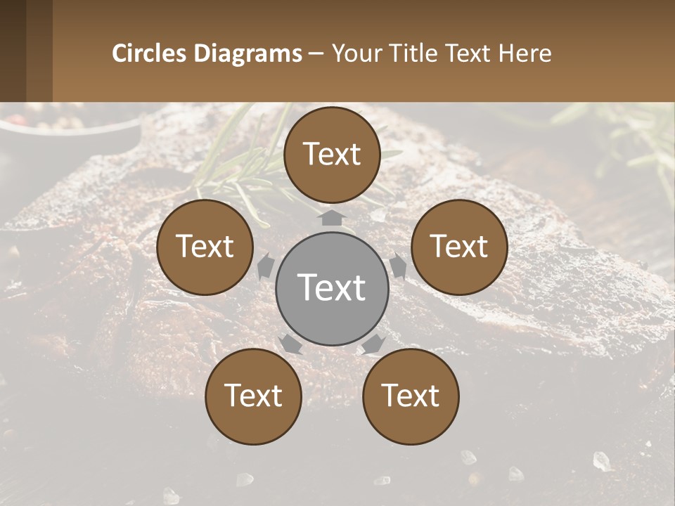 A Piece Of Steak With A Sprig Of Rosemary On Top Of It PowerPoint Template