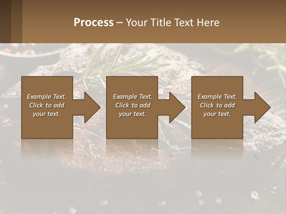 A Piece Of Steak With A Sprig Of Rosemary On Top Of It PowerPoint Template