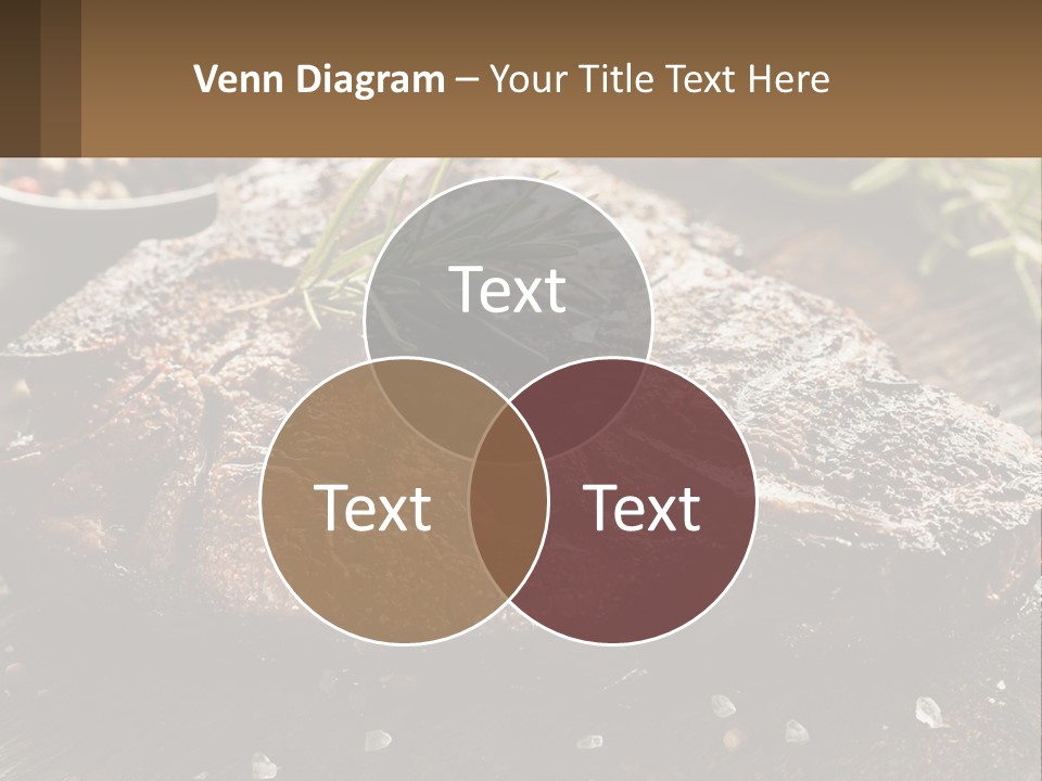 A Piece Of Steak With A Sprig Of Rosemary On Top Of It PowerPoint Template