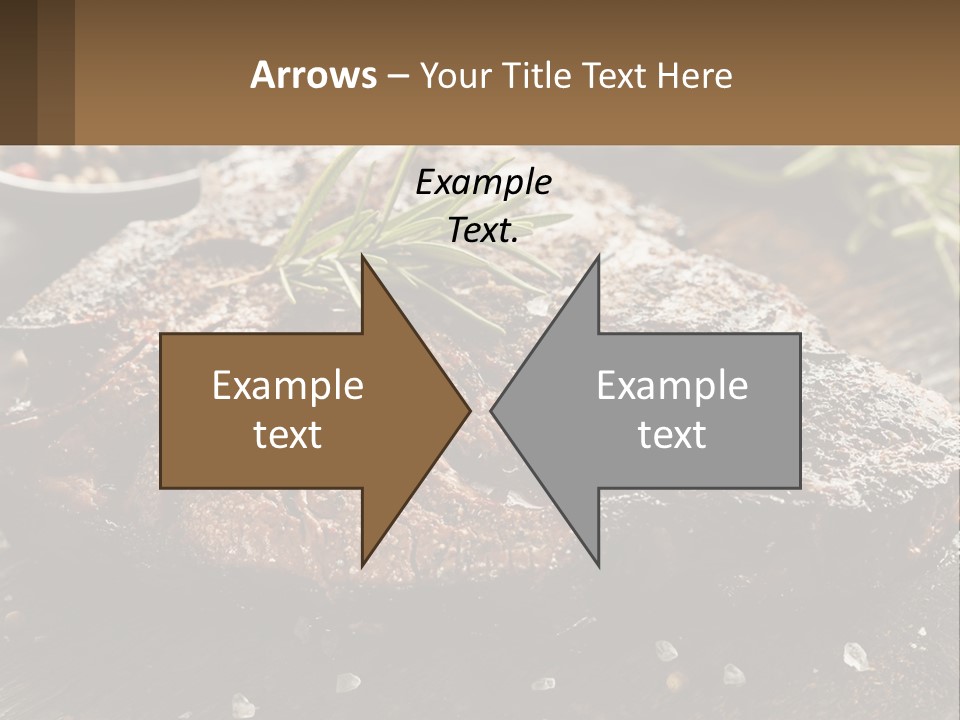 A Piece Of Steak With A Sprig Of Rosemary On Top Of It PowerPoint Template