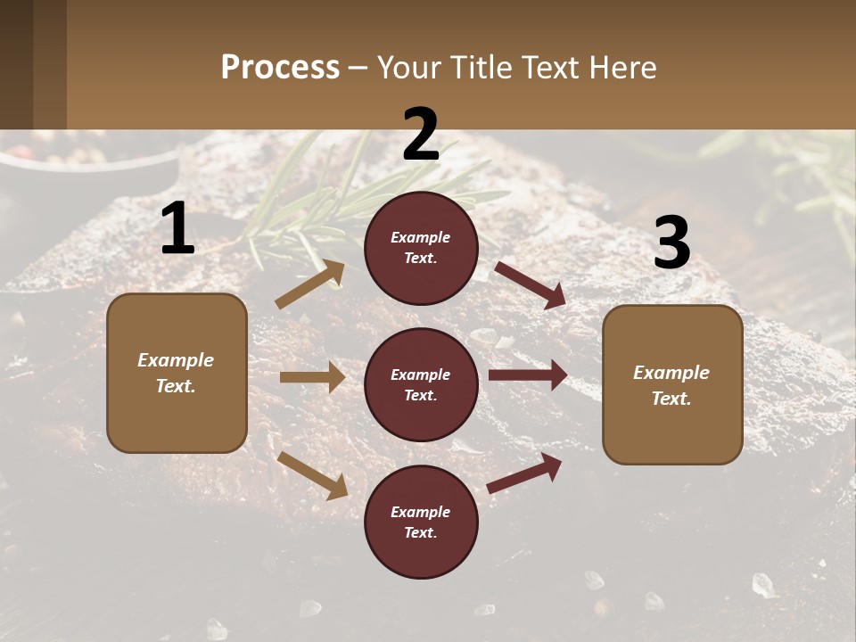 A Piece Of Steak With A Sprig Of Rosemary On Top Of It PowerPoint Template