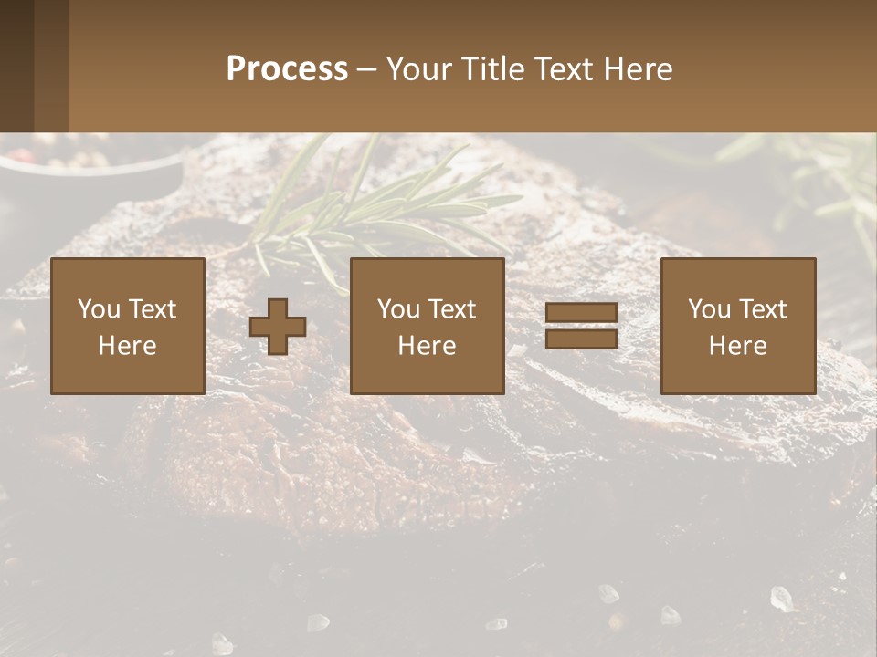 A Piece Of Steak With A Sprig Of Rosemary On Top Of It PowerPoint Template