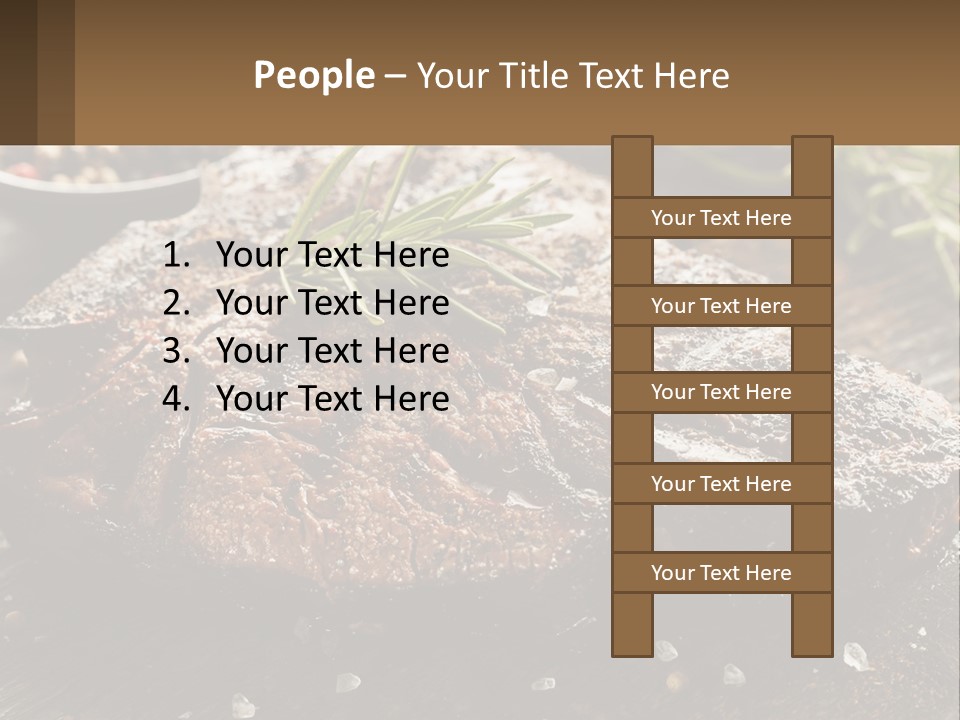 A Piece Of Steak With A Sprig Of Rosemary On Top Of It PowerPoint Template