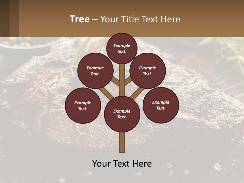 A Piece Of Steak With A Sprig Of Rosemary On Top Of It PowerPoint Template