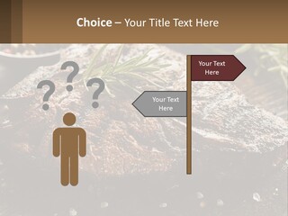 A Piece Of Steak With A Sprig Of Rosemary On Top Of It PowerPoint Template