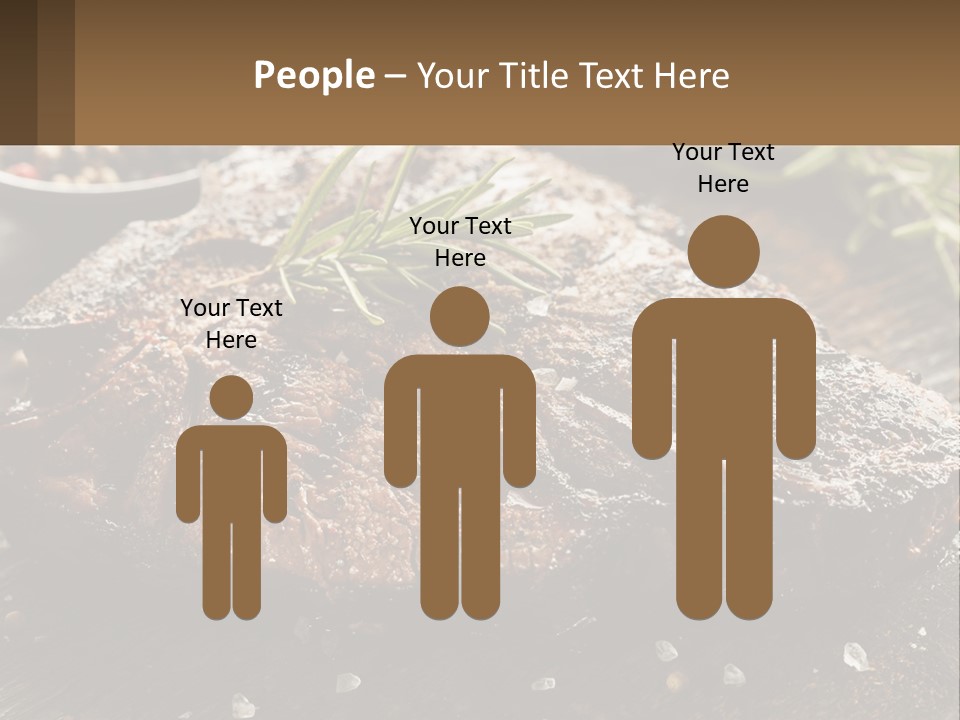 A Piece Of Steak With A Sprig Of Rosemary On Top Of It PowerPoint Template