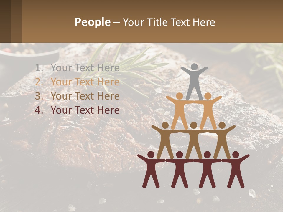A Piece Of Steak With A Sprig Of Rosemary On Top Of It PowerPoint Template