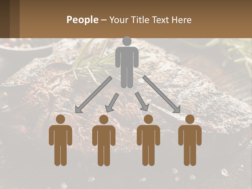 A Piece Of Steak With A Sprig Of Rosemary On Top Of It PowerPoint Template