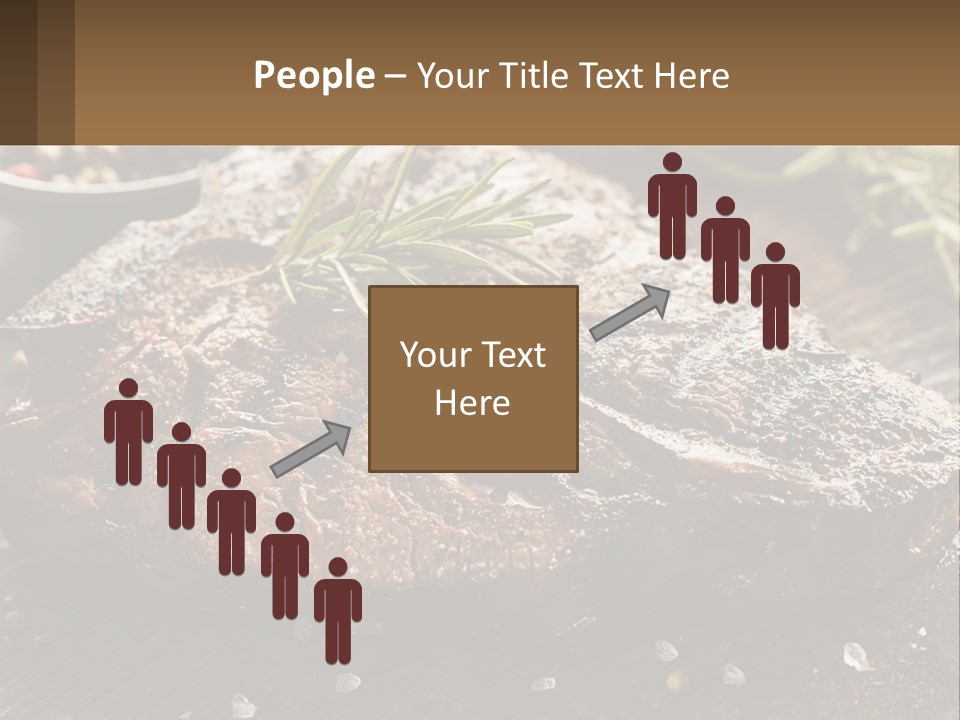 A Piece Of Steak With A Sprig Of Rosemary On Top Of It PowerPoint Template