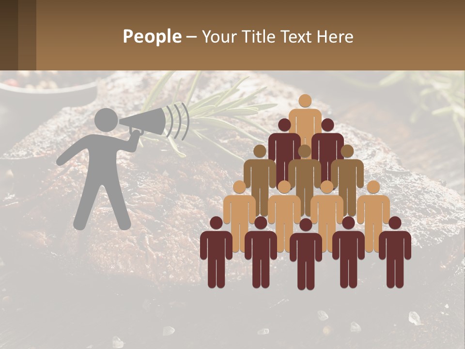 A Piece Of Steak With A Sprig Of Rosemary On Top Of It PowerPoint Template