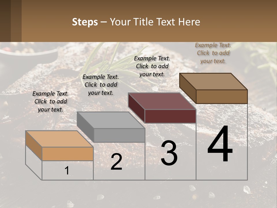 A Piece Of Steak With A Sprig Of Rosemary On Top Of It PowerPoint Template
