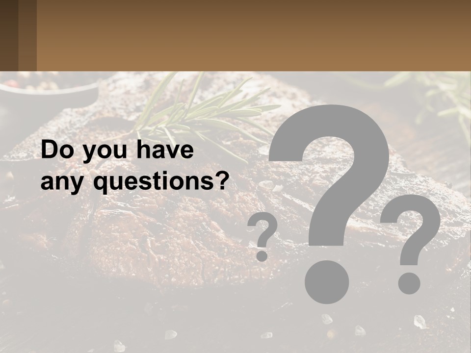 A Piece Of Steak With A Sprig Of Rosemary On Top Of It PowerPoint Template