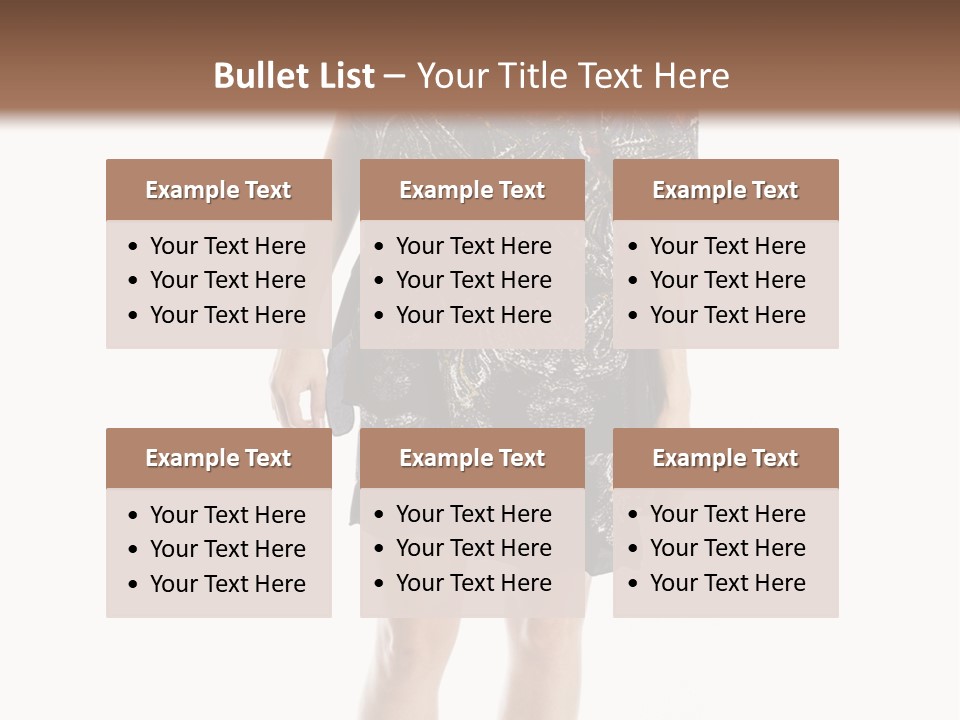 A Woman Standing In Front Of A Brown Background PowerPoint Template