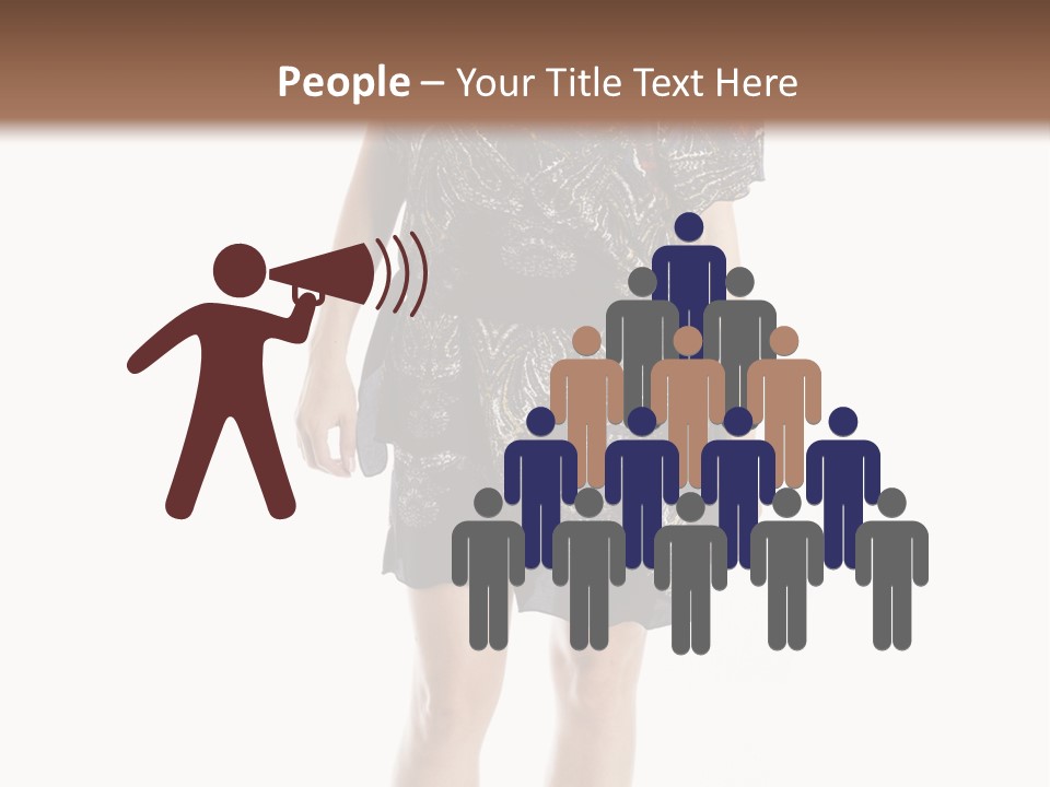 A Woman Standing In Front Of A Brown Background PowerPoint Template