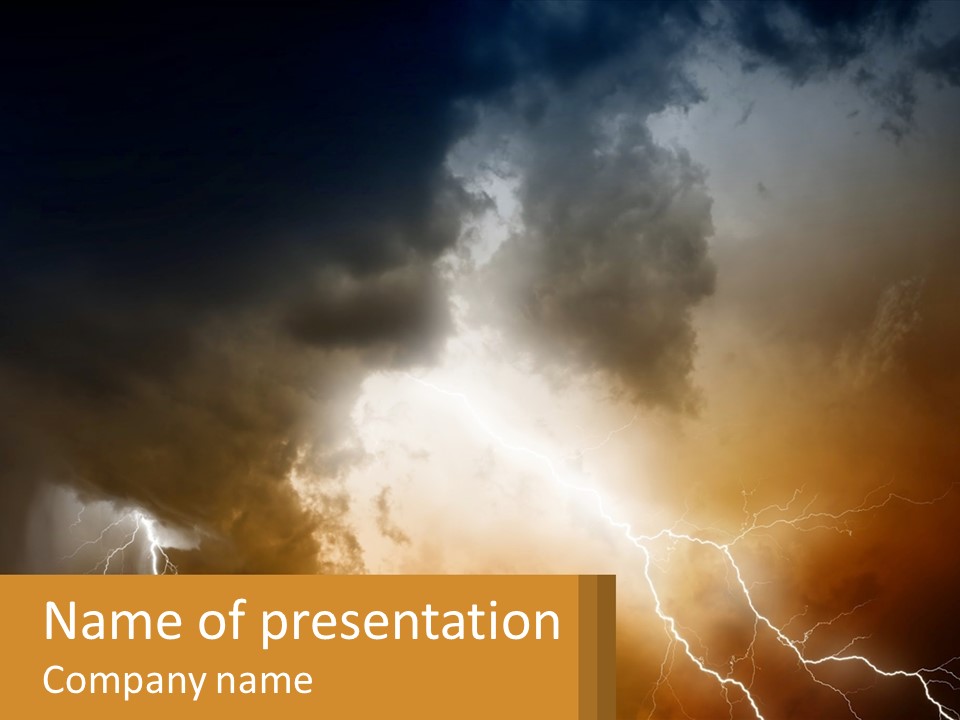 A Storm With Lightning In The Sky Powerpoint Template PowerPoint Template