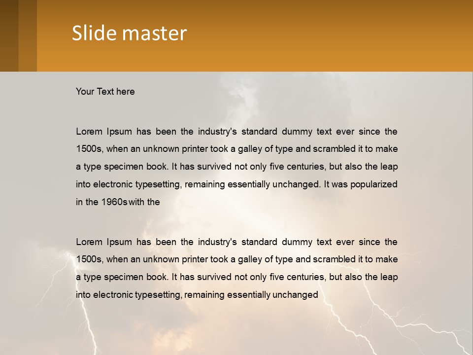 A Storm With Lightning In The Sky Powerpoint Template PowerPoint Template