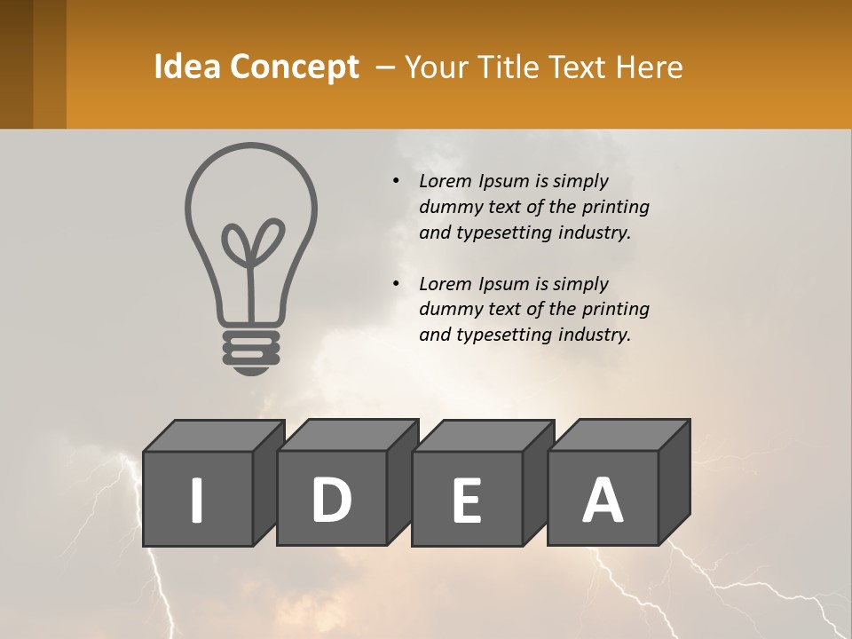 A Storm With Lightning In The Sky Powerpoint Template PowerPoint Template