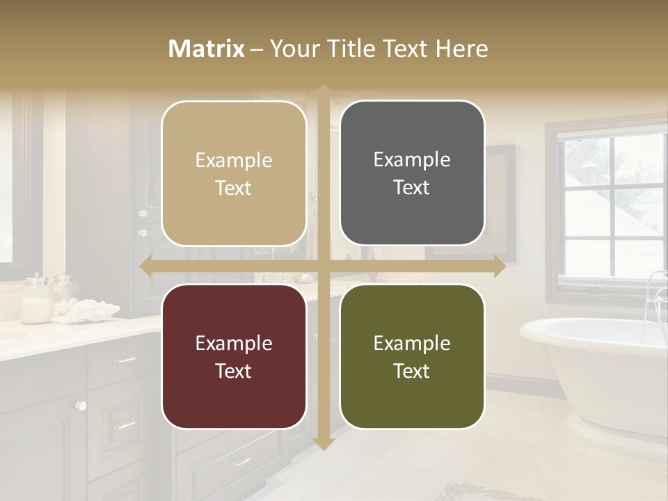 A Bathroom With A Tub, Sink, And Mirror PowerPoint Template