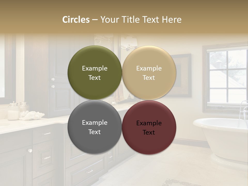 A Bathroom With A Tub, Sink, And Mirror PowerPoint Template