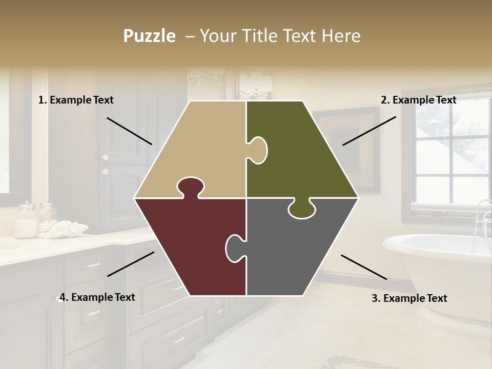 A Bathroom With A Tub, Sink, And Mirror PowerPoint Template