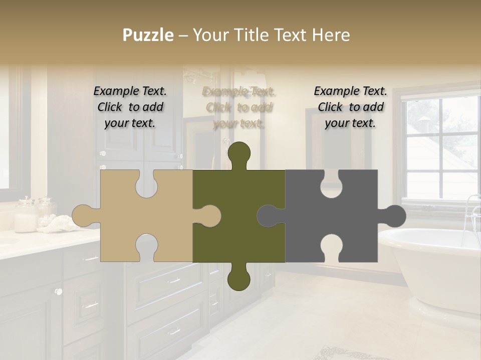 A Bathroom With A Tub, Sink, And Mirror PowerPoint Template