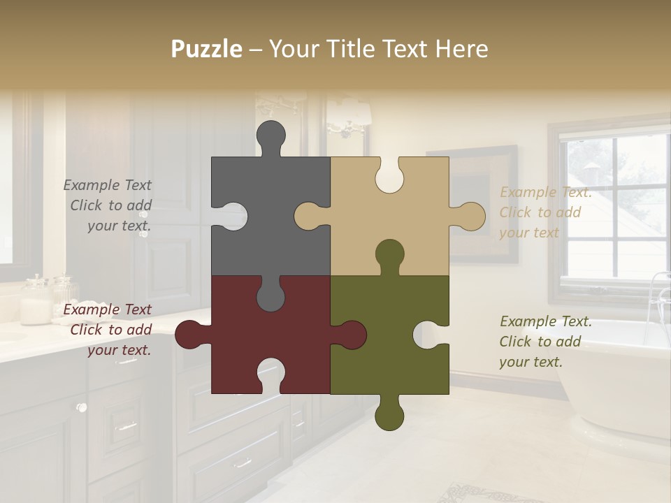 A Bathroom With A Tub, Sink, And Mirror PowerPoint Template