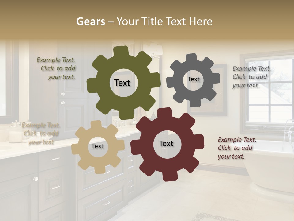 A Bathroom With A Tub, Sink, And Mirror PowerPoint Template