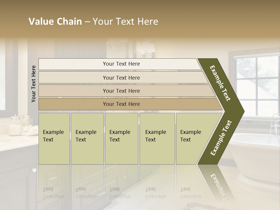 A Bathroom With A Tub, Sink, And Mirror PowerPoint Template