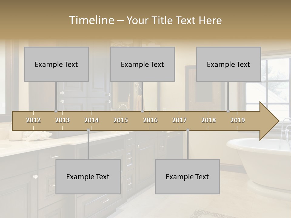 A Bathroom With A Tub, Sink, And Mirror PowerPoint Template