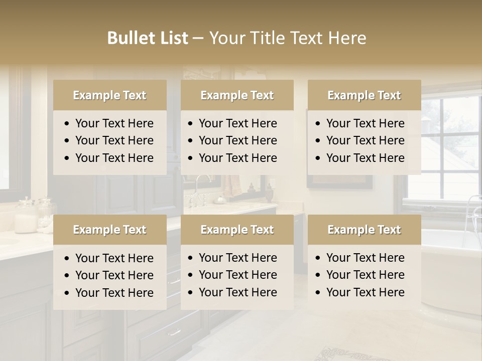 A Bathroom With A Tub, Sink, And Mirror PowerPoint Template