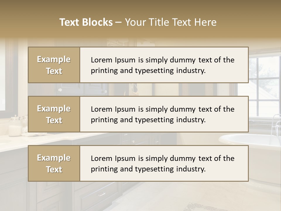 A Bathroom With A Tub, Sink, And Mirror PowerPoint Template
