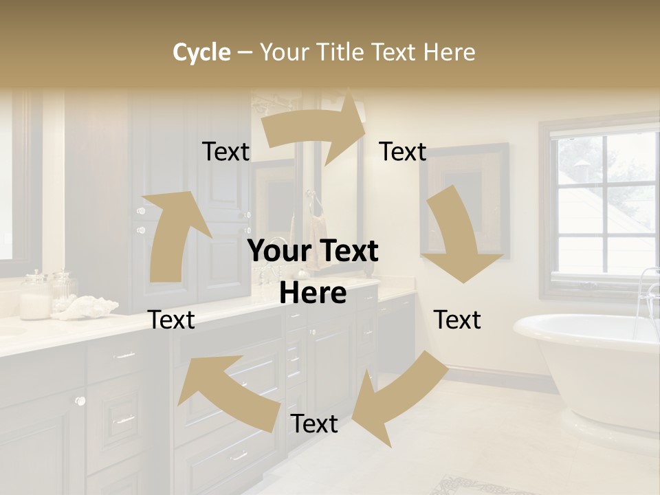 A Bathroom With A Tub, Sink, And Mirror PowerPoint Template