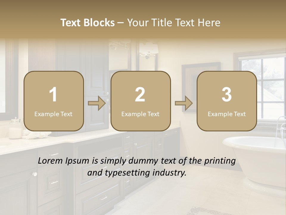 A Bathroom With A Tub, Sink, And Mirror PowerPoint Template