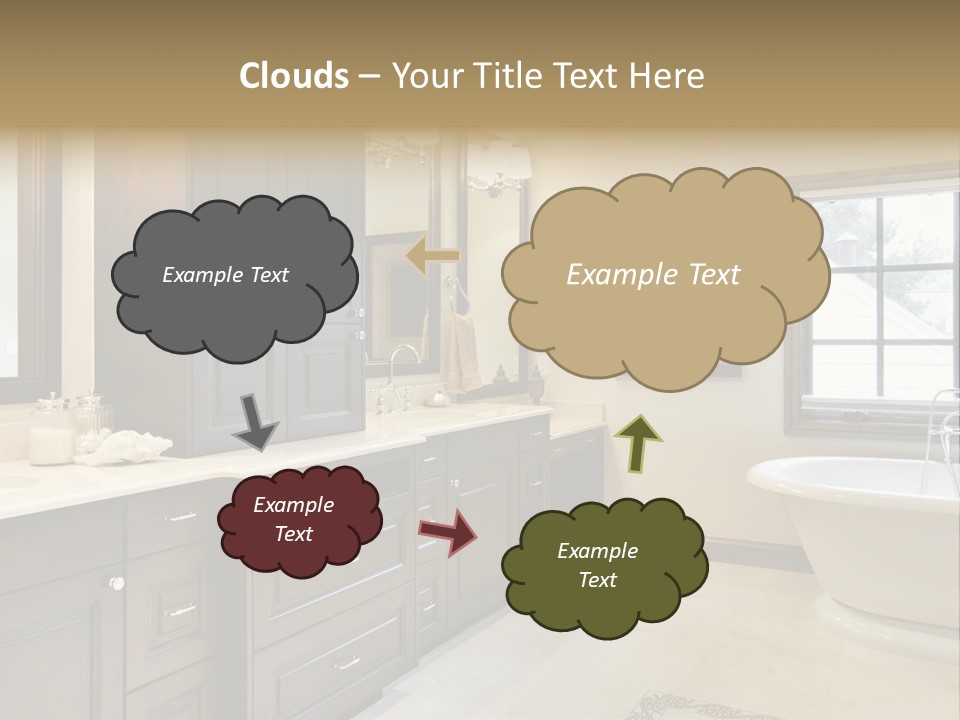 A Bathroom With A Tub, Sink, And Mirror PowerPoint Template